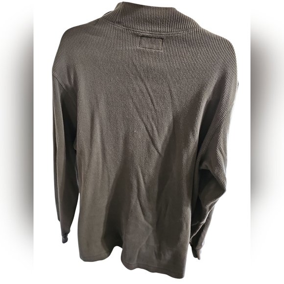 American Eagle Outfitters XL Green Ribbed Mock Neck Cotton Sweater 90s Grunge - Picture 3 of 6